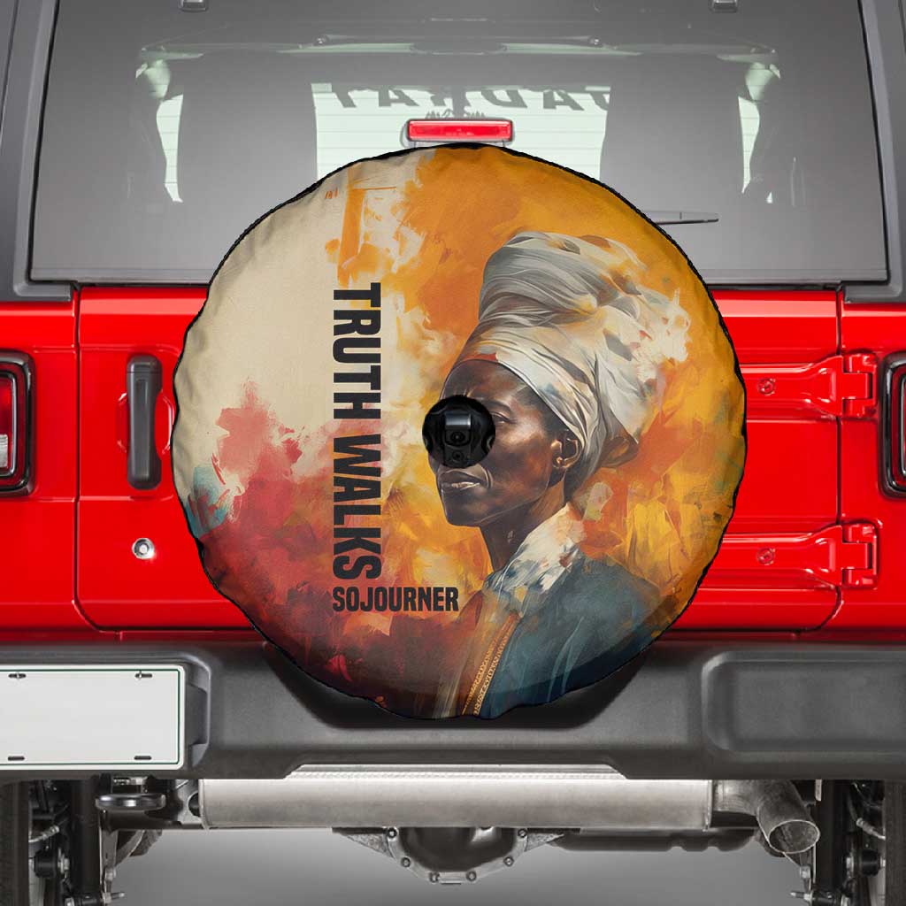 Sojourner Truth Spare Tire Cover Truth Walks - Bold Portrait and Empowerment Design - African Pride
