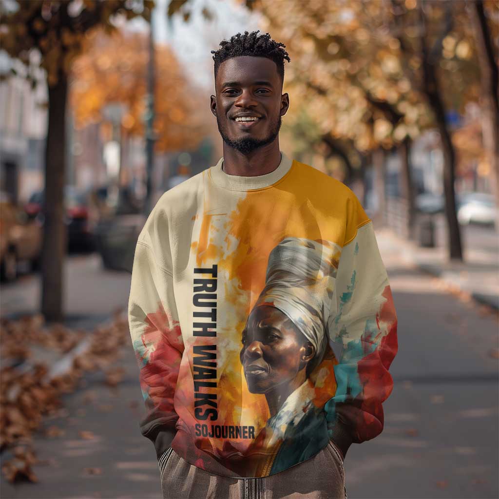 Sojourner Truth Sweatshirt Truth Walks - Bold Portrait and Empowerment Design - African Pride