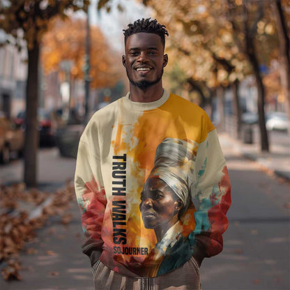 Sojourner Truth Sweatshirt Truth Walks - Bold Portrait and Empowerment Design - African Pride