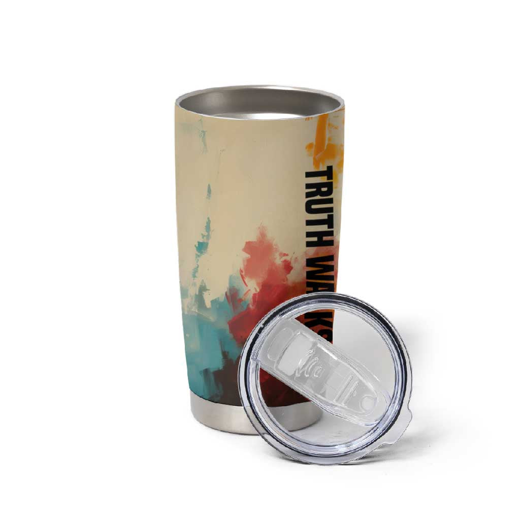 Sojourner Truth Tumbler Cup Truth Walks - Bold Portrait and Empowerment Design - African Pride