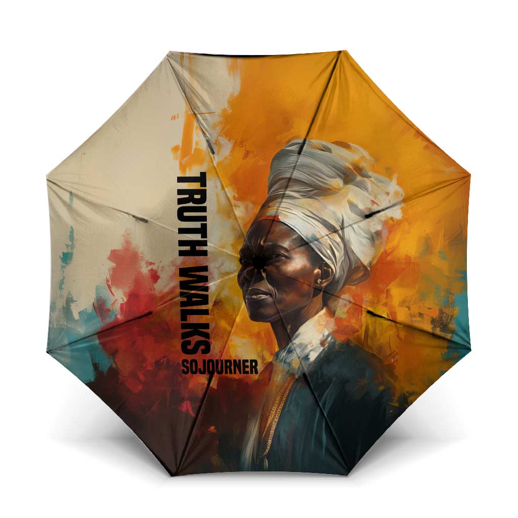 Sojourner Truth Umbrella Truth Walks - Bold Portrait and Empowerment Design - African Pride