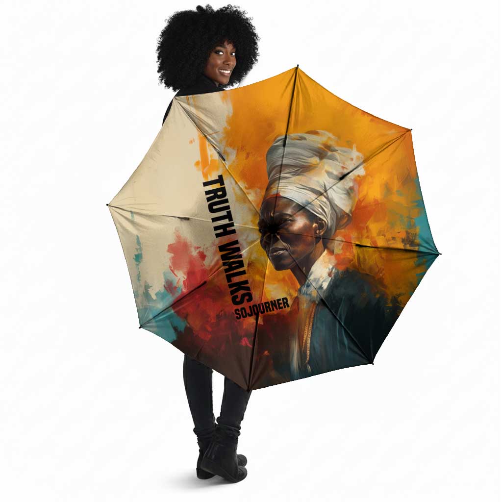 Sojourner Truth Umbrella Truth Walks - Bold Portrait and Empowerment Design - African Pride