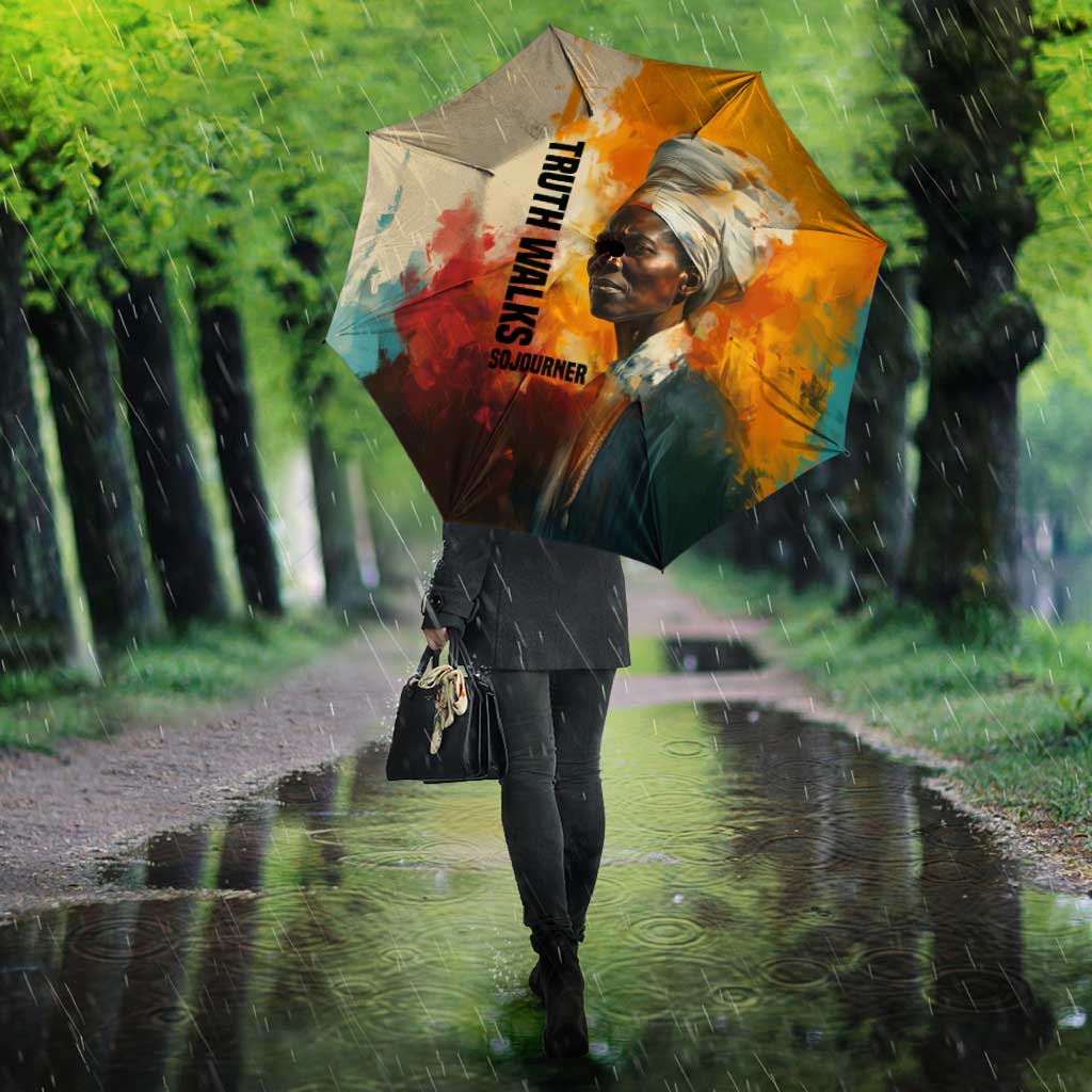 Sojourner Truth Umbrella Truth Walks - Bold Portrait and Empowerment Design - African Pride