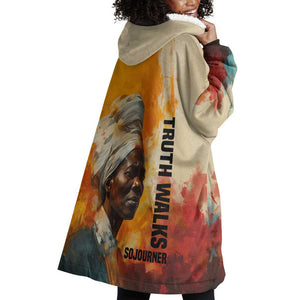 Sojourner Truth Wearable Blanket Hoodie Truth Walks - Bold Portrait and Empowerment Design - African Pride