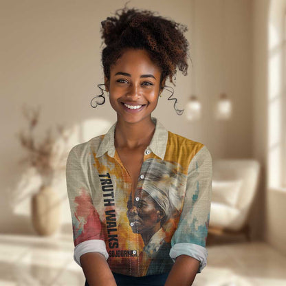 Sojourner Truth Women Casual Shirt Truth Walks - Bold Portrait and Empowerment Design - African Pride