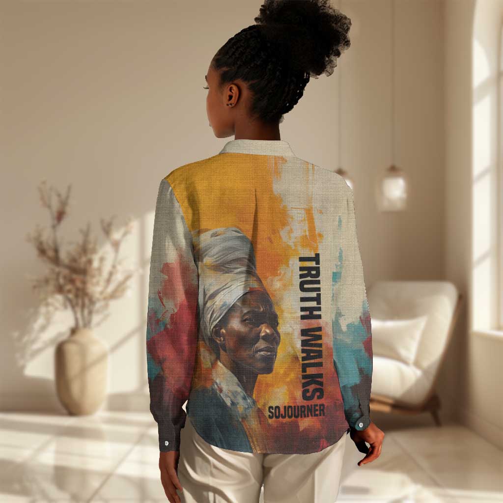Sojourner Truth Women Casual Shirt Truth Walks - Bold Portrait and Empowerment Design - African Pride