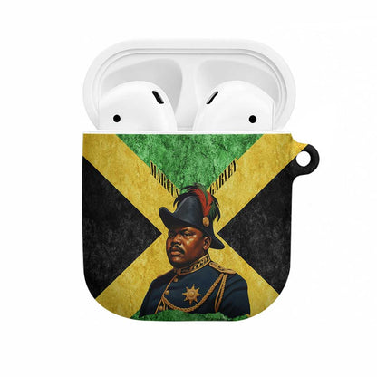 Marcus Garvey AirPods Case Jamaican Flag Theme African Fist Civil Rights Symbol Pan African Tribute Design - African Pride