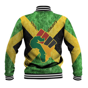 Marcus Garvey Baseball Jacket Jamaican Flag Theme African Fist Civil Rights Symbol Pan African Tribute Design - African Pride