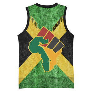 Marcus Garvey Basketball Jersey Jamaican Flag Theme African Fist Civil Rights Symbol Pan African Tribute Design - African Pride