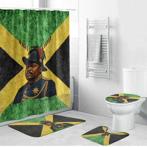 Marcus Garvey Bathroom Set Jamaican Flag Theme African Fist Civil Rights Symbol Pan African Tribute Design - African Pride