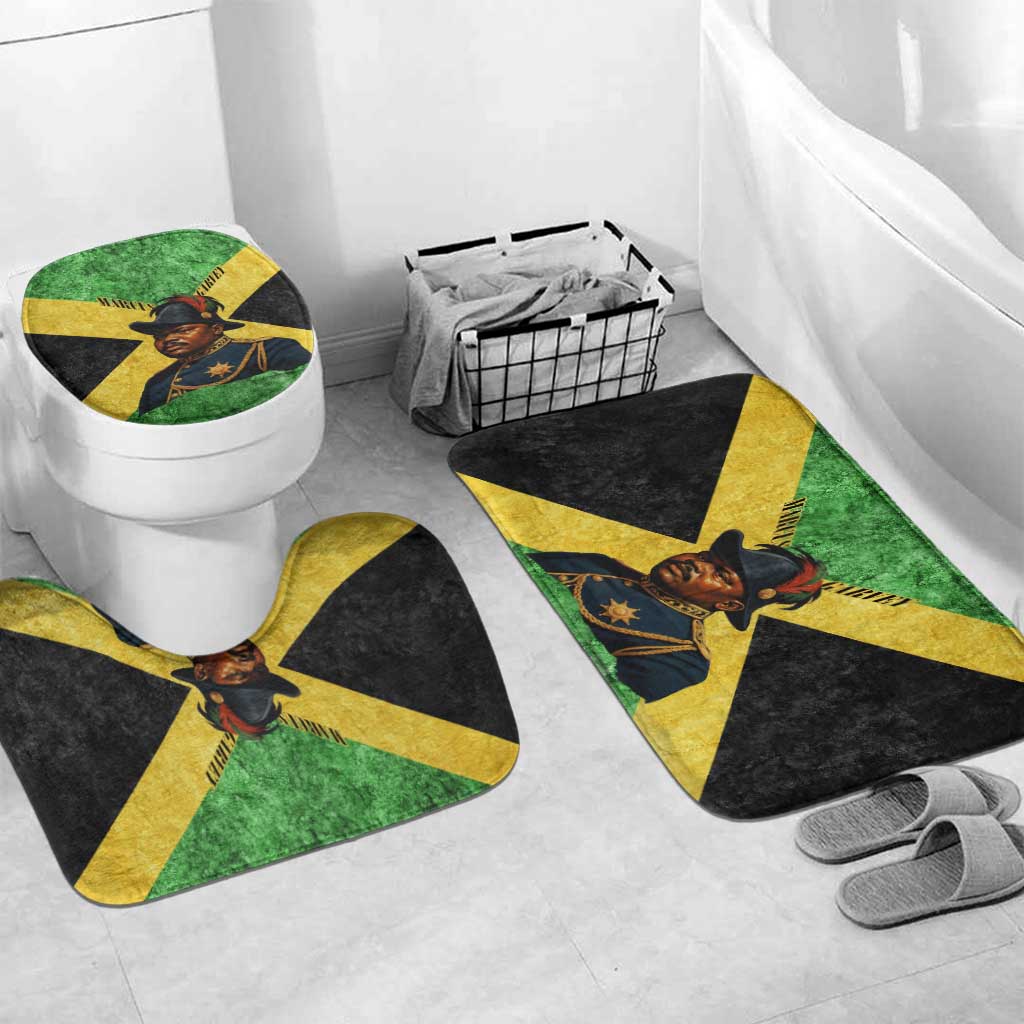 Marcus Garvey Bathroom Set Jamaican Flag Theme African Fist Civil Rights Symbol Pan African Tribute Design - African Pride