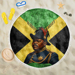Marcus Garvey Beach Blanket Jamaican Flag Theme African Fist Civil Rights Symbol Pan African Tribute Design - African Pride