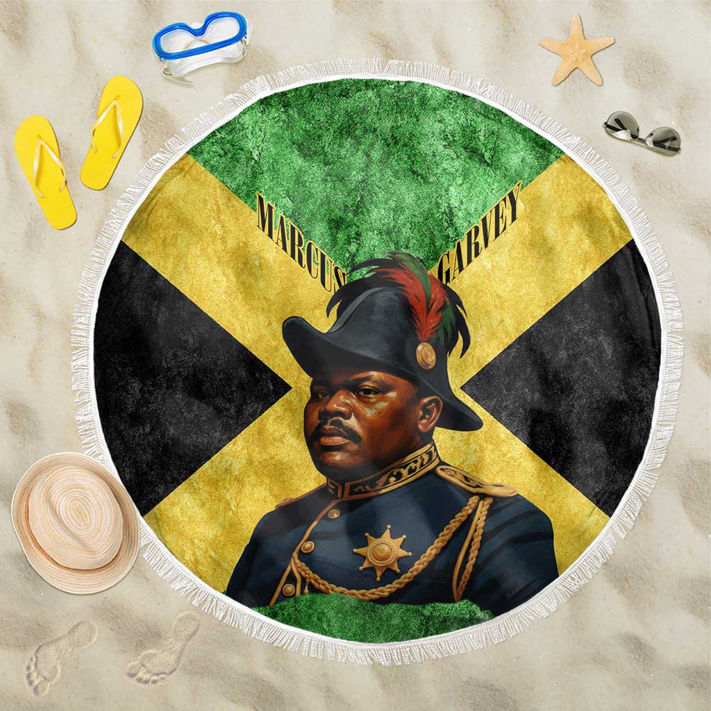 Marcus Garvey Beach Blanket Jamaican Flag Theme African Fist Civil Rights Symbol Pan African Tribute Design - African Pride