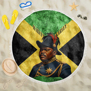 Marcus Garvey Beach Blanket Jamaican Flag Theme African Fist Civil Rights Symbol Pan African Tribute Design - African Pride