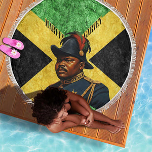 Marcus Garvey Beach Blanket Jamaican Flag Theme African Fist Civil Rights Symbol Pan African Tribute Design - African Pride