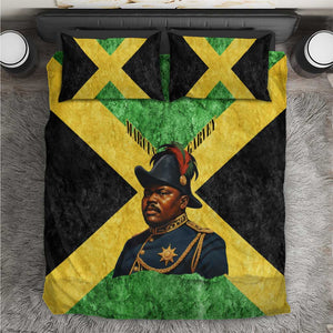 Marcus Garvey Bedding Set Jamaican Flag Theme African Fist Civil Rights Symbol Pan African Tribute Design - African Pride