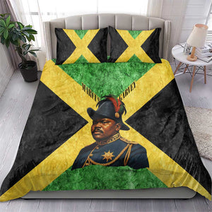 Marcus Garvey Bedding Set Jamaican Flag Theme African Fist Civil Rights Symbol Pan African Tribute Design - African Pride