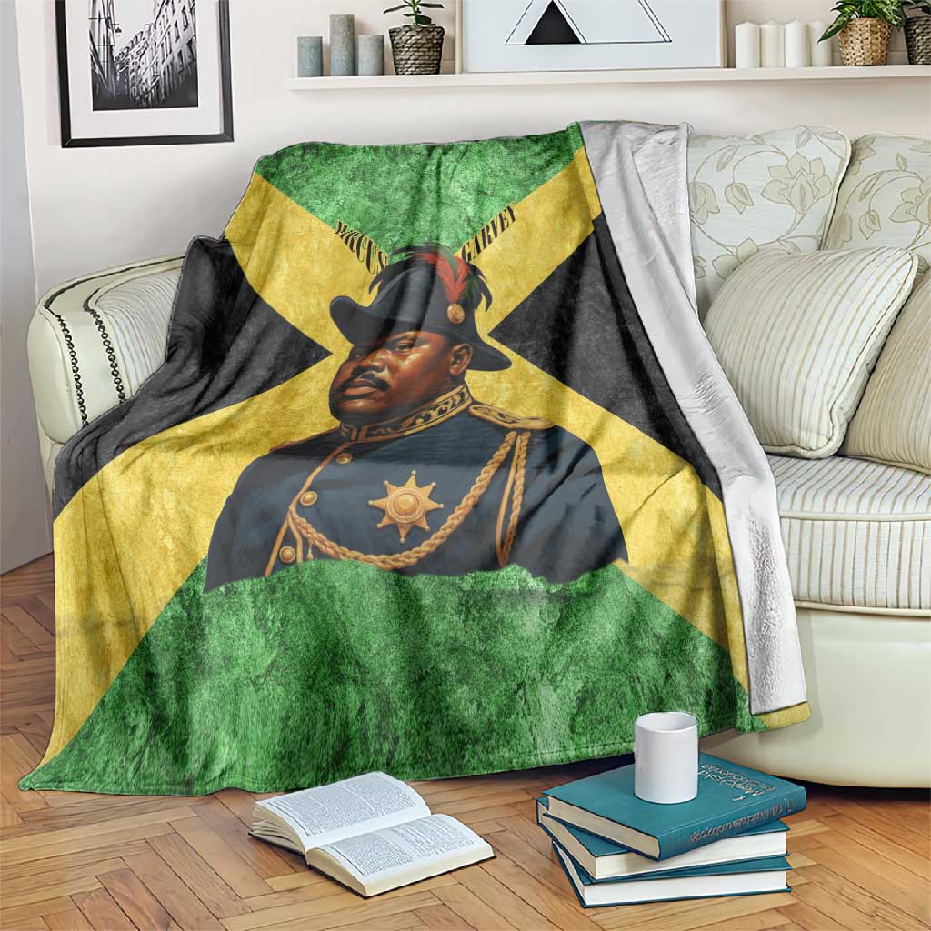 Marcus Garvey Blanket Jamaican Flag Theme African Fist Civil Rights Symbol Pan African Tribute Design - African Pride