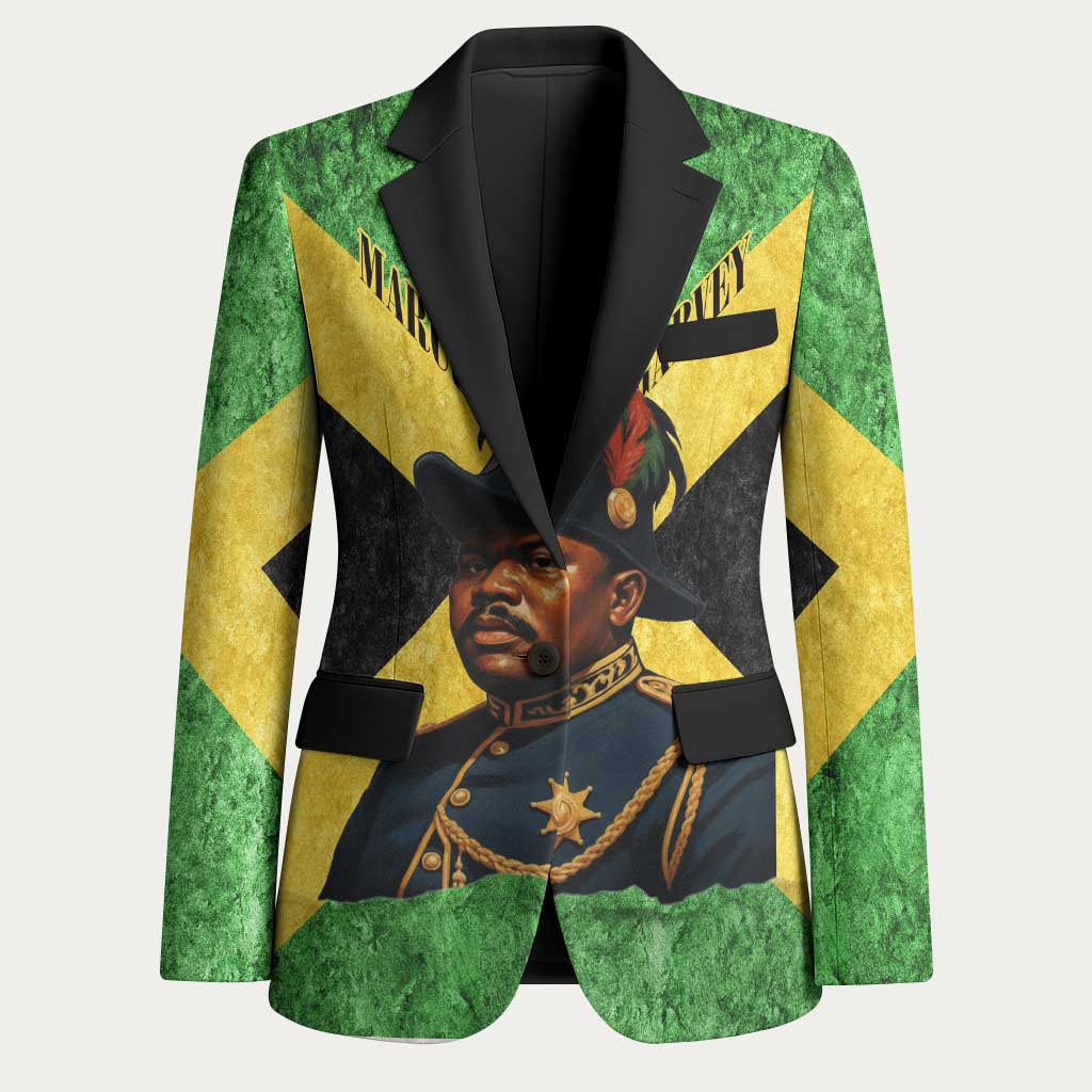 Marcus Garvey Blazer Jamaican Flag Theme African Fist Civil Rights Symbol Pan African Tribute Design - African Pride