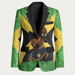 Marcus Garvey Blazer Jamaican Flag Theme African Fist Civil Rights Symbol Pan African Tribute Design - African Pride