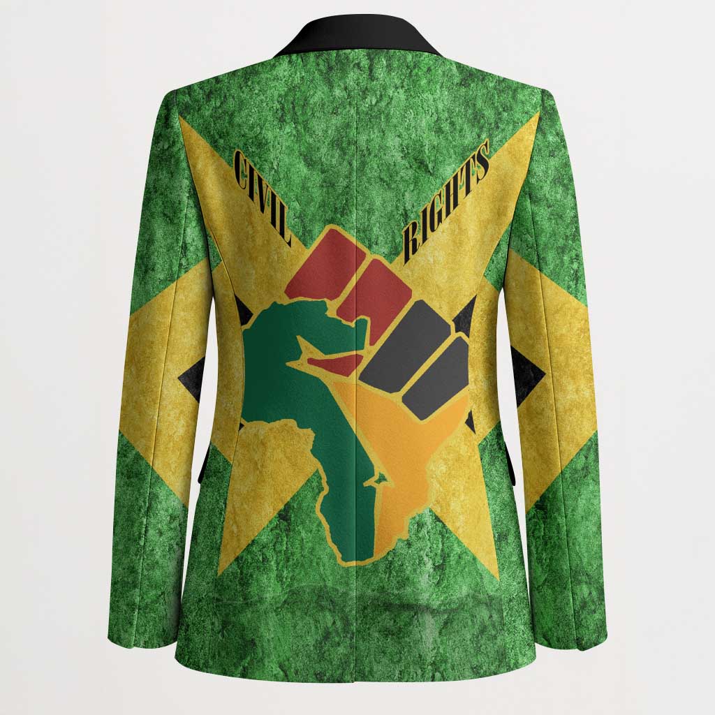 Marcus Garvey Blazer Jamaican Flag Theme African Fist Civil Rights Symbol Pan African Tribute Design - African Pride