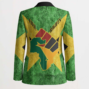Marcus Garvey Blazer Jamaican Flag Theme African Fist Civil Rights Symbol Pan African Tribute Design - African Pride