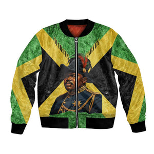 Marcus Garvey Bomber Jacket Jamaican Flag Theme African Fist Civil Rights Symbol Pan African Tribute Design - African Pride