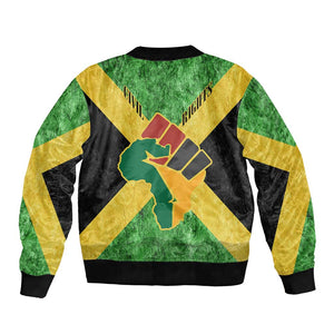 Marcus Garvey Bomber Jacket Jamaican Flag Theme African Fist Civil Rights Symbol Pan African Tribute Design - African Pride