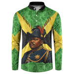 Marcus Garvey Button Sweatshirt Jamaican Flag Theme African Fist Civil Rights Symbol Pan African Tribute Design