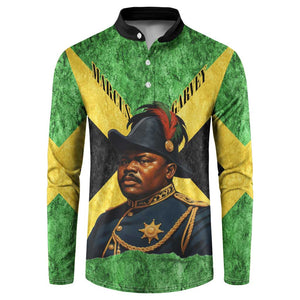 Marcus Garvey Button Sweatshirt Jamaican Flag Theme African Fist Civil Rights Symbol Pan African Tribute Design