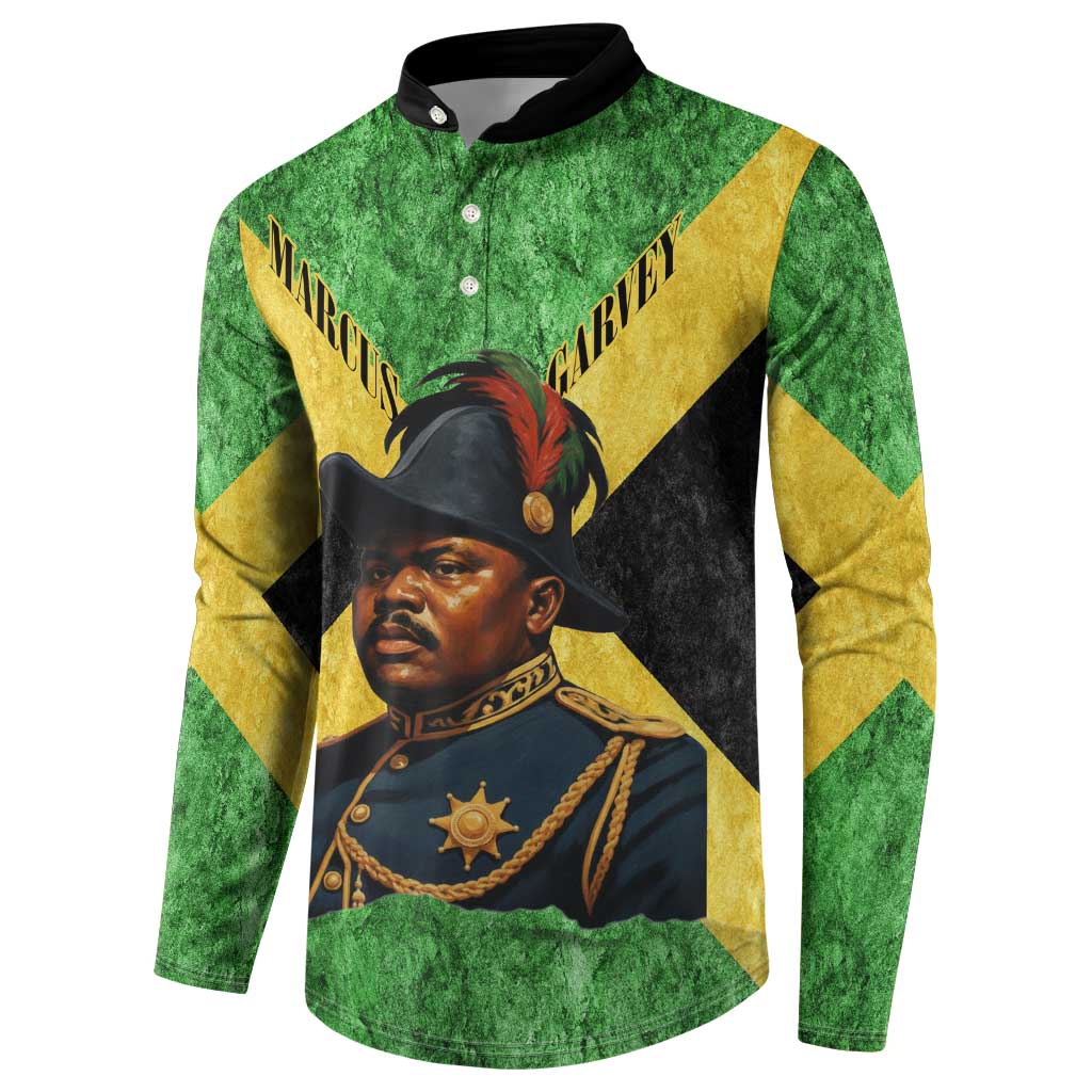 Marcus Garvey Button Sweatshirt Jamaican Flag Theme African Fist Civil Rights Symbol Pan African Tribute Design