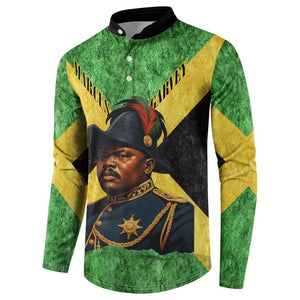 Marcus Garvey Button Sweatshirt Jamaican Flag Theme African Fist Civil Rights Symbol Pan African Tribute Design