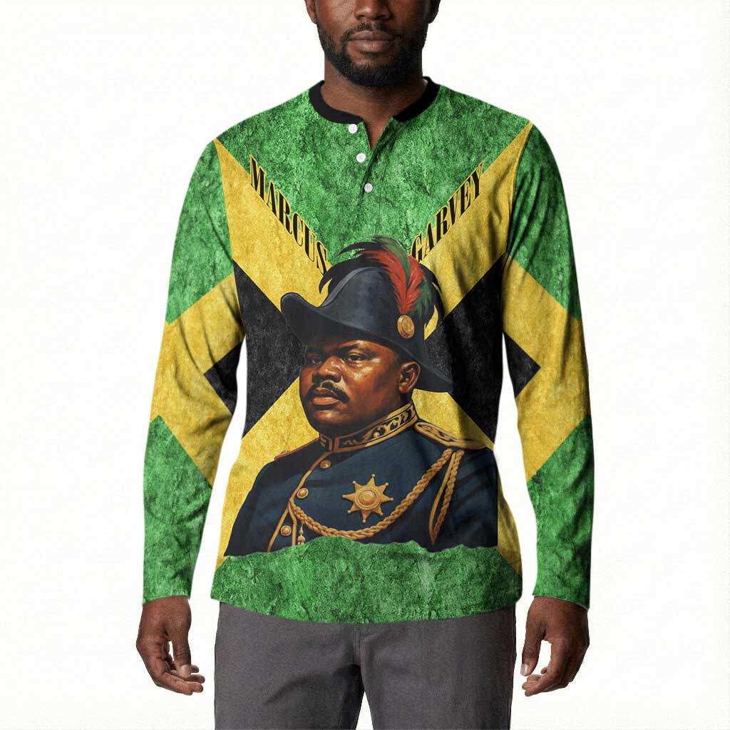 Marcus Garvey Button Sweatshirt Jamaican Flag Theme African Fist Civil Rights Symbol Pan African Tribute Design