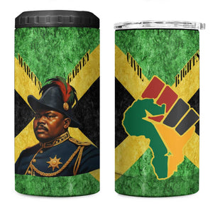 Marcus Garvey 4 in 1 Can Cooler Tumbler Jamaican Flag Theme African Fist Civil Rights Symbol Pan African Tribute Design - African Pride