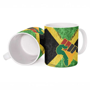 Marcus Garvey Ceramic Mug Jamaican Flag Theme African Fist Civil Rights Symbol Pan African Tribute Design - African Pride
