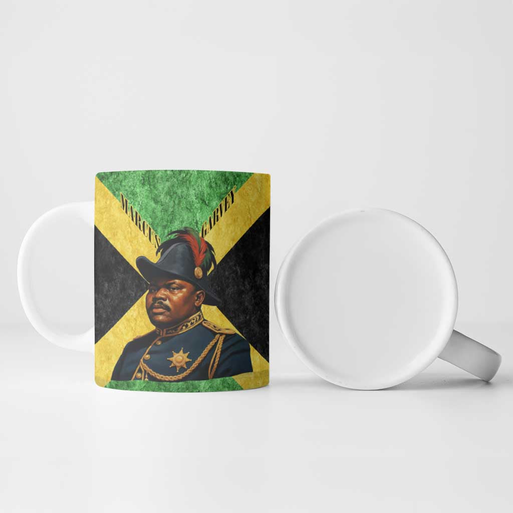 Marcus Garvey Ceramic Mug Jamaican Flag Theme African Fist Civil Rights Symbol Pan African Tribute Design - African Pride