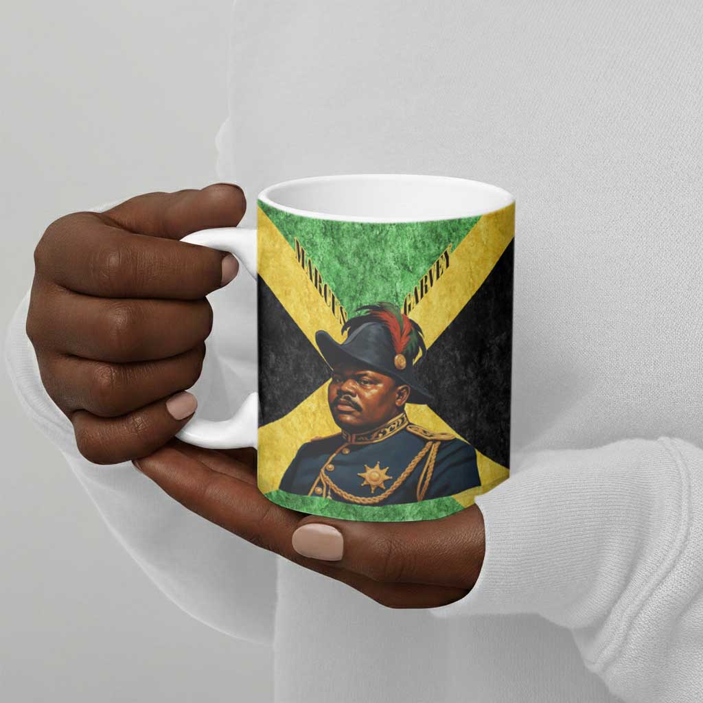 Marcus Garvey Ceramic Mug Jamaican Flag Theme African Fist Civil Rights Symbol Pan African Tribute Design - African Pride