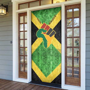 Marcus Garvey Door Cover Jamaican Flag Theme African Fist Civil Rights Symbol Pan African Tribute Design - African Pride