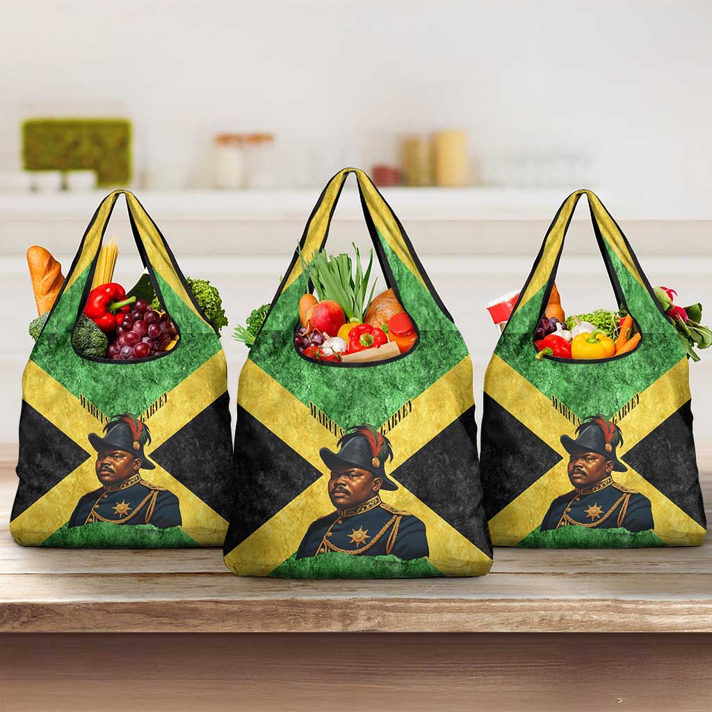Marcus Garvey Grocery Bag Jamaican Flag Theme African Fist Civil Rights Symbol Pan African Tribute Design - African Pride