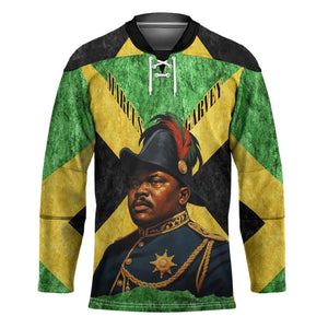 Marcus Garvey Hockey Jersey Jamaican Flag Theme African Fist Civil Rights Symbol Pan African Tribute Design - African Pride