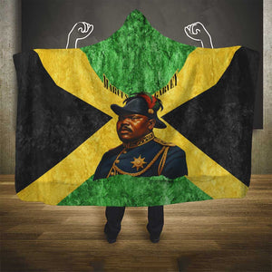 Marcus Garvey Hooded Blanket Jamaican Flag Theme African Fist Civil Rights Symbol Pan African Tribute Design - African Pride