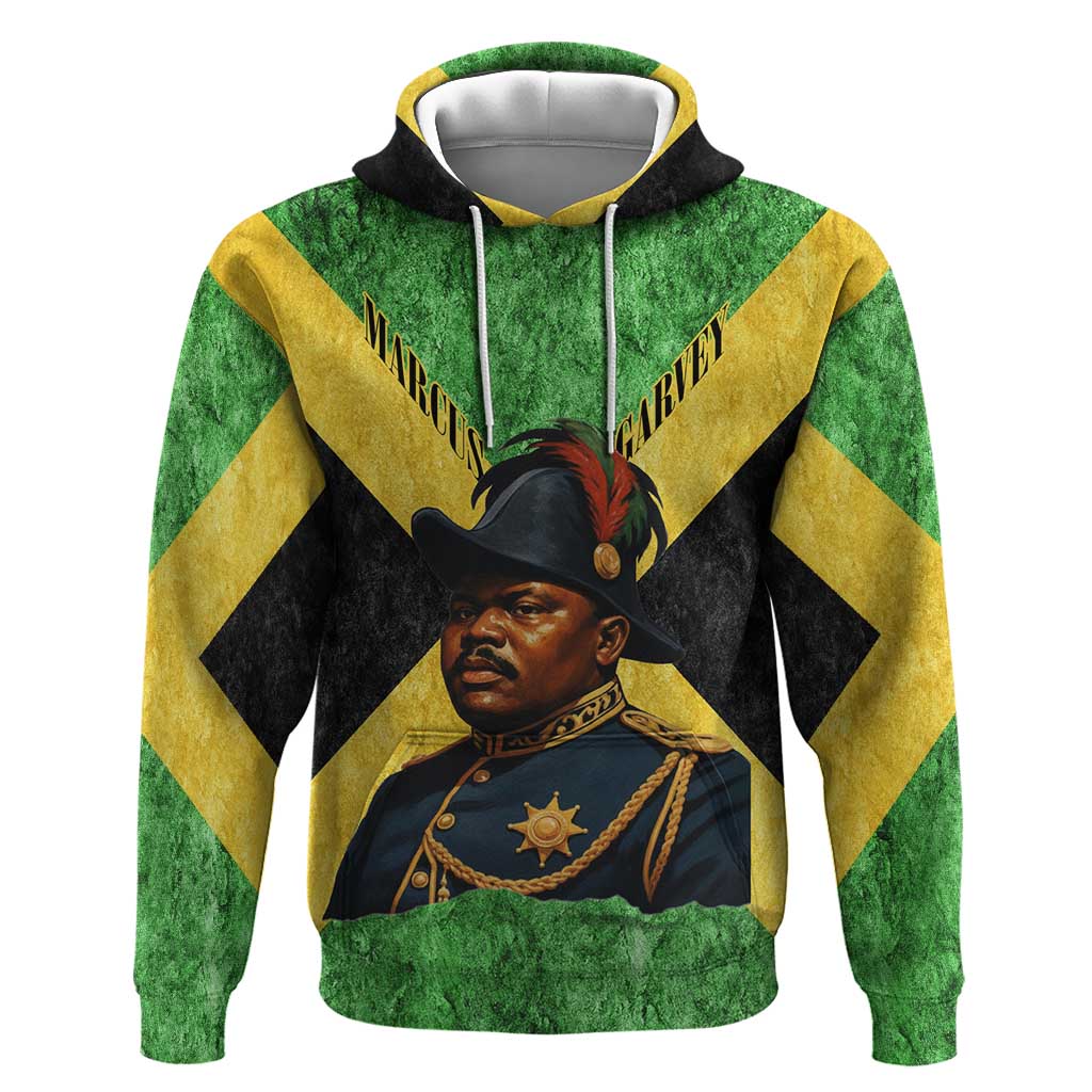 Marcus Garvey Hoodie Jamaican Flag Theme African Fist Civil Rights Symbol Pan African Tribute Design - African Pride
