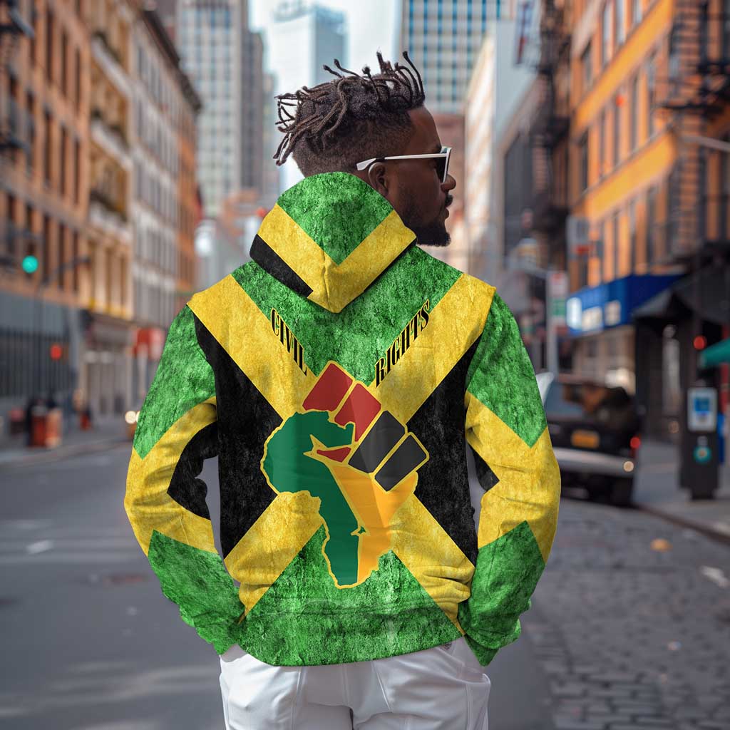 Marcus Garvey Hoodie Jamaican Flag Theme African Fist Civil Rights Symbol Pan African Tribute Design - African Pride