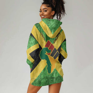 Marcus Garvey Hoodie Dress Jamaican Flag Theme African Fist Civil Rights Symbol Pan African Tribute Design - African Pride