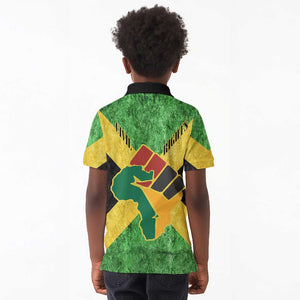 Marcus Garvey Kid Polo Shirt Jamaican Flag Theme African Fist Civil Rights Symbol Pan African Tribute Design TS04
