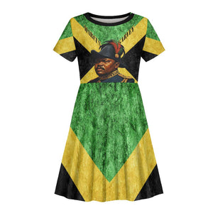 Marcus Garvey Kid Short Sleeve Dress Jamaican Flag Theme African Fist Civil Rights Symbol Pan African Tribute Design TS04