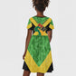 Marcus Garvey Kid Short Sleeve Dress Jamaican Flag Theme African Fist Civil Rights Symbol Pan African Tribute Design TS04