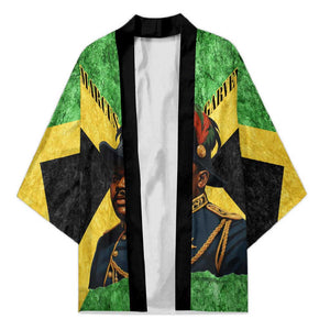 Marcus Garvey Kimono Jamaican Flag Theme African Fist Civil Rights Symbol Pan African Tribute Design - African Pride