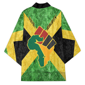 Marcus Garvey Kimono Jamaican Flag Theme African Fist Civil Rights Symbol Pan African Tribute Design - African Pride