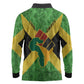 Marcus Garvey Long Sleeve Polo Shirt Jamaican Flag Theme African Fist Civil Rights Symbol Pan African Tribute Design - African Pride